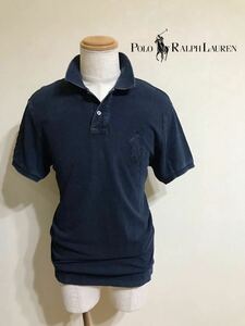 Polo Ralph Lauren ポロ ラルフローレン ビッグポニー カスタムフィット 鹿の子 ポロシャツ サイズ XL インディゴ ネイビー 半袖