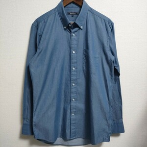 【美品】B:MING byBEAMS ビーミング バイビームス デニムライク ボタンダウンシャツ/長袖シャツ ブルー Lサイズ