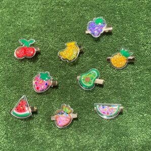 フルーツ　お野菜　シャカシャカ　ヘアクリップ　2個セット