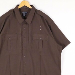 古着 大きいサイズ 5.11 TACTICAL SERIES 半袖タクティカルシャツ メンズUS-3XLサイズ 茶 ブラウン系 tn-1752n