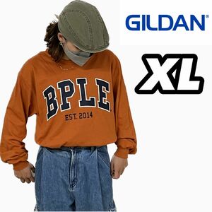 新品未使用 ギルダン 6oz Bappleground 無地長袖Tシャツ ロンT テキサスオレンジ XL