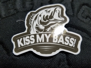 ★ステッカー★KISS MY BASS BASS FISHING ブラックバス バス釣り 新品未使用品 Size 縦約7cm×横約7cm 普通郵便発送 送料84円