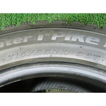 9分山 HANKOOK winter i*Pike RS 215/55R17 98T 4本/札幌市手渡し可/中古スパイクタイヤ F_118_画像9