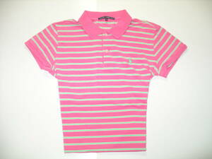 ラルフローレンゴルフ RALPHLAUREN GOLF ● レディース ポロシャツ ストレッチボーダーロゴ刺繍 ピンク ＳＰ ナイガイ㈱