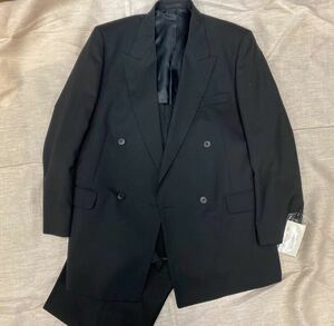  tag equipped with translation super-discount . clothes double-breasted suit size A6 Kanebo Kanebo 2 tuck adjuster mourning dress ceremonial occasions top class goods wool 100%
