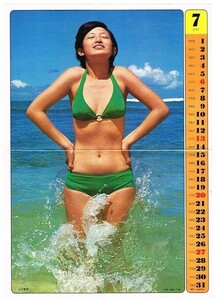 P34 山口百恵 水着ビキニ ポスター 36cm × 25cm 昭和 アイドル 雑誌 付録