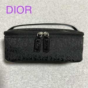 Christian Dior クリスチャンディオール トロッター　化粧ポーチ　ポーチ　バニティ　小物入れ　ヴィンテージ　黒　ブラック