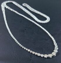 【製造大卸☆最安値】豪華 80cm 計10ct 天然 ダイヤモンド Pt900 プラチナ ロング グラデーション テニス ネックレス 【鑑別書付 】_画像5