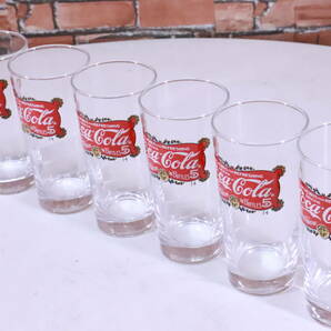 未使用! コカ・コーラ グラス コップ 6個セット レトロ品 長期保管品 高さ約15cm ドリンクグラス Coca-Cola 非売品■(R0909)の画像2