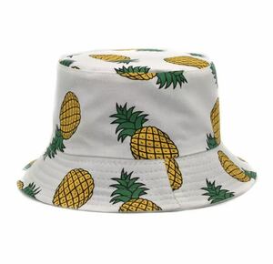 バケットハット 帽子 ハット キャップ ファッション アクセサリー 小物 ユニセックス フルーツ 果物 パイナップル 2562