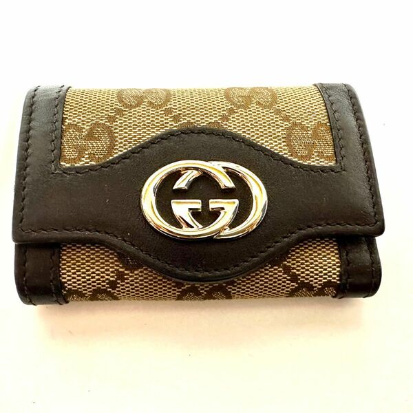 GUCCI GGゴールドデカ金具　GG柄6連キーケース　正規品