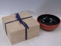 ★ほっこり木に厚み！【朱塗り大鉢　桐箱入り】内黒　木製漆器　セール！直径22cm　高さ8cm　菓子鉢 和食器 菓子器 茶道具 茶器　蕎麦_画像6