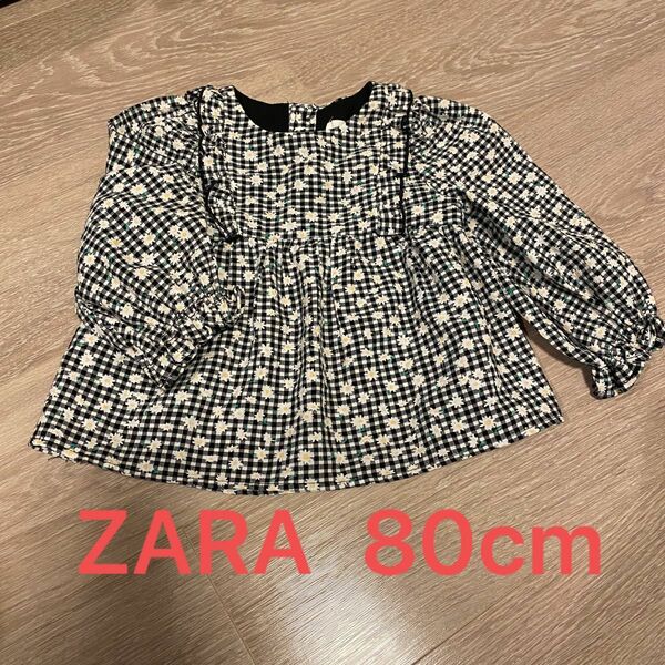 ZARA 花柄ブラウス　ザラ　ベビー　80cm