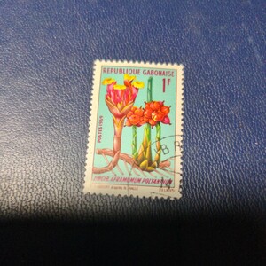 ガボンの花切手　1フラン1種　1969年　注文消