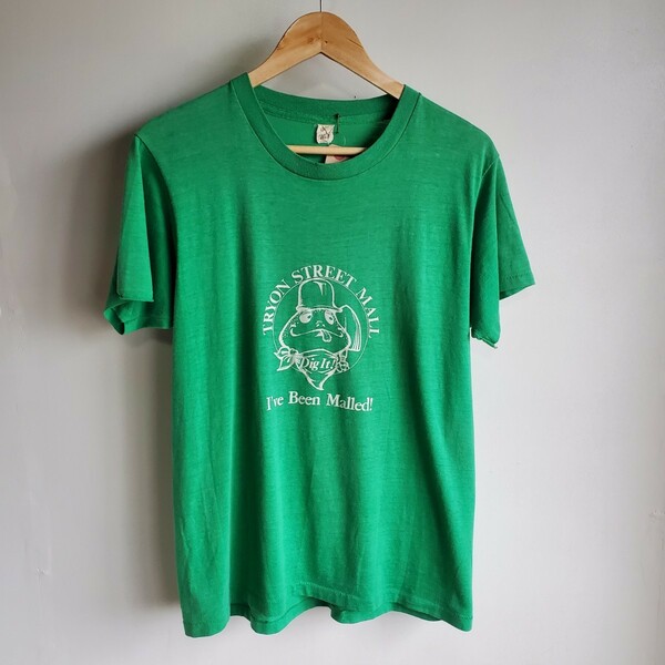 9●SCREEN STARS 半袖Tシャツ Lサイズ カエル 緑 グリーン アメリカ古着 中古 USED 70s80s