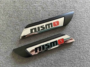 ★日産 nismo★219★ 金属ステッカー エンブレム デカール 2枚セット 3D 立体 車用装飾 両面テープで取付簡単 ブラック