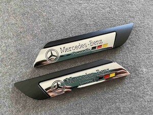 ★メルセデス・ベンツ BENZ★207★ 金属ステッカー エンブレム デカール 2枚セット 3D 立体 車用装飾 両面テープで取付簡単 ブラック