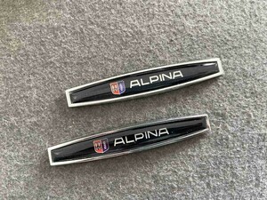 *ALPINA BMW*120* metal sticker emblem decal 2 pieces set car equipment ornament both sides tape . installation easy scratch ...