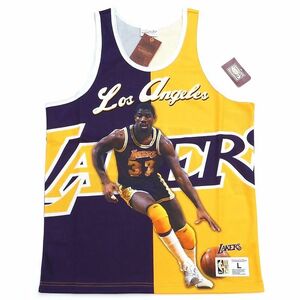 D04395 新品 Mitchell&Ness/マジックジョンソン タンクトップ【サイズ：L】イエロー×パープル NBA ミッチェルアンドネス 