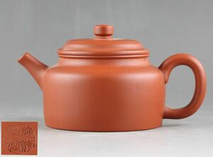 古い中国 朱泥 急須 茶壺 在銘 煎茶道具 