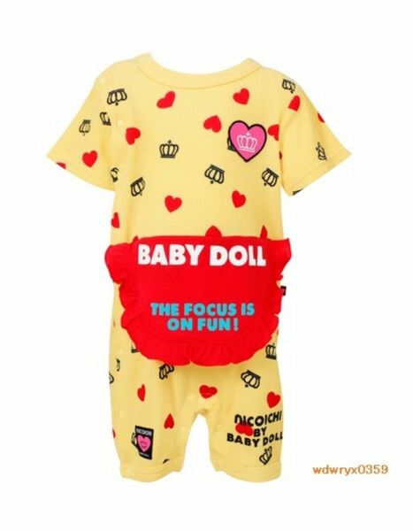 新品☆BABYDOLLニコ◎イチ半袖ロンパース80サイズ(ナチュラル)ベビードール ベビー服王冠ベビド王冠nicoichi 