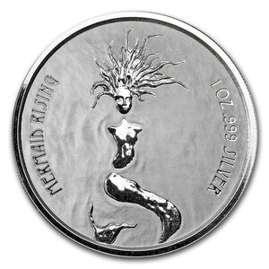 [ written guarantee * capsule with a self-starter ] 2018 year ( new goods )fiji-[ mermaid * person fish ] original silver 1 ounce silver coin 