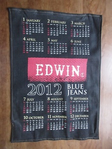 非売品　EDWIN　エドウィン　2012年　デニムカレンダー　布製　USED