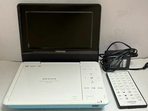  Toshiba TOSHIBA REGZA 7 дюймовый портативный DVD плеер зеленый SD-P710SG 2015 год производства рабочий товар состояние хорошо длина час воспроизведение с дистанционным пультом 