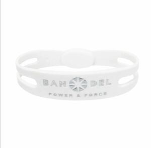 bracelet (バンデルブレスレット)　ホワイト×シルバー　BANDEL　バンデル 　メンズ　レディース　スポーツ　シリコン 新品　廃盤　サイズM