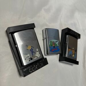 G040a [未使用品] ZIPPO ジッポー 1999年製 フィッシング 釣り人 2点　ボーラー　オイルライター シルバー 喫煙具 煙草