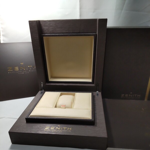 ZENITH ゼニス 正規 純正 ブラウン 冊子 箱 ケース ボックス BOX エル プリメロ 収納 保護 空箱 外箱 内箱 付属品 希少 レア 茶系 送料込み
