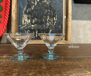 昭和レトロ レトロポップ グラス　カクテルグラス ペアグラス ワイングラス 2個セット　ガラス