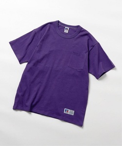 RUSSELL ATHLETIC × EDIFICE 別注 ポケット付き Tシャツ RC-22245ED 050 PURPLE SIZE L