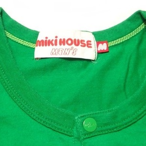 ★当時物!!レア♪ミキハウスメンズ★ヘンリーネックビッグロゴプリントTシャツM/緑グリーンMIKI HOUSE MEN'S半袖シャツの画像4