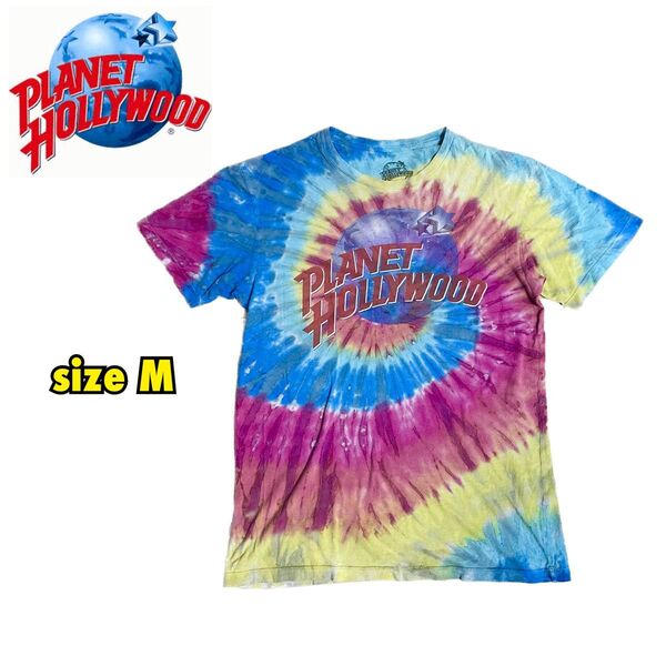 【PLANET HOLLYWOOD】 タイダイTシャツ 古着 半袖 M プラネットハリウッド