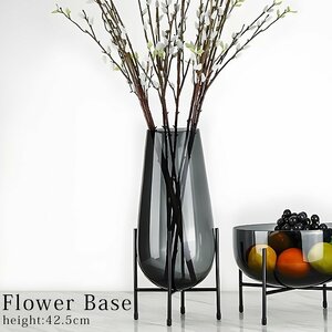 1 jpy ~ selling out vase stylish Northern Europe flower base glass flower bin one wheel .. lovely pretty interior natural flower height 42.5cm BN-17SM
