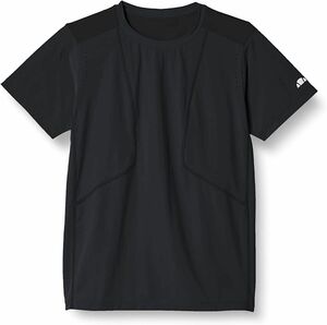 ellesse エレッセ テニスウェア 半袖Tシャツ ショートスリーブツアーシャツ ブラック(黒) EM021121 メンズL新品