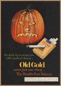 OLD GOLD レトロミニポスター B5サイズ 複製広告 タバコ オールドゴールド ジャック・オ・ランタン USAD5-041