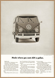 ワーゲンバス VW レトロミニポスター B5サイズ 複製広告 タイプ2 モノクロ USAD5-201