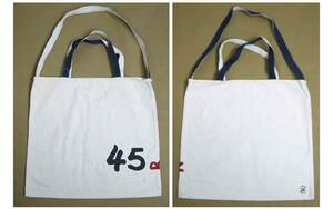 #45rpm[ four tea five ] canvas tote bag white shoulder string attaching #