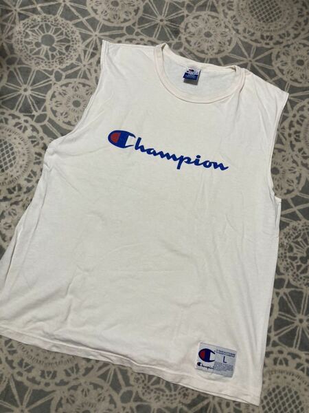 champion チャンピオン　USA製　フロントロゴ　タンクトップ　Lサイズ