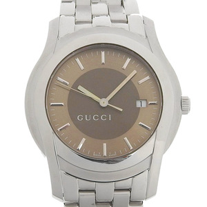 GUCCI Gucci G Class men's Large 5500XL wristwatch SS quarts men's Brown face [I130223050] used 