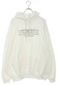 ヴェトモン VETEMENTS 23AW UE54HD500W WHITE サイズ:M PARISロゴプリントパーカー 新古品 SB01