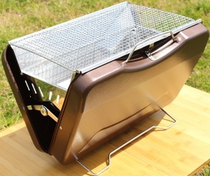 * suitcase type portable barbecue grill *M size *3 person ~6 person for * bag type BBQ portable cooking stove * Brown * camp * outdoor *6