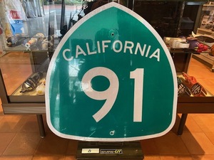 カリフォルニア コンプトン アナハイム ベルフラワー 即決 ロードサイン CALIFORNIA 91 B フリーウェイ 本物 E130 ロサンゼルス