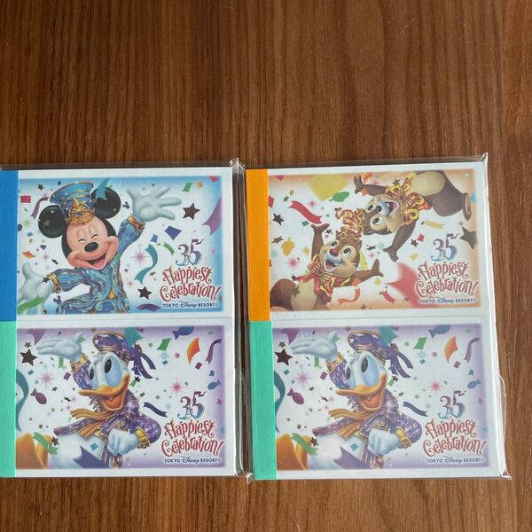 ディズニー 35周年 メモ帳 ミッキー ドナルド チップ&デール ランド