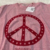 新品未使用 ハードハード　フラットヘッド 霜降りレッド　PEACEマーク　半袖Tシャツ 40_画像2