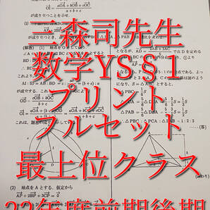 駿台 三森司先生 22年度通期 数学YS§1 プリン フルセット 最新版 最上位EXコース 鉄緑会 Z会 東進 SEG 河合塾