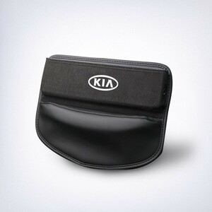 キア KIA 車シートサイドポケット収納ギャップ 収納ボックス 1個 シートポケット PU製+アルカンターラ ケーブル通し穴付 ブラック
