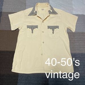 40's 50's vintage shirt ヴィンテージ レーヨン 半袖シャツ オープンカラーシャツ ウエスタン